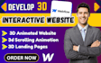build interactive 3d website 3d landing page 3d animated website with threejs