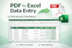 do PDF to excel data entry and conversion