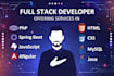 develop website, java spring boot rest apis and, frontend, backend applications