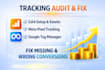 audit and fix ga4, meta pixel, GTM and conversion tracking issues