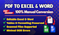 be convert PDF to word or excel manually