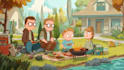 make a cute cartoon illustration