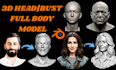 sculpt 3d head model 3d face likeness bust full body character for 3d printing