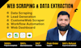 do website scraping, data extraction, lead generation with python web scraper