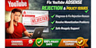 fix youtube adsense rejection and monetization policy issues