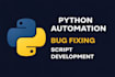 python automation script bug fixing