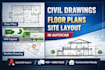 create autocad site plans, floor plans, and layouts