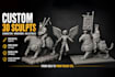 sculpt 3d character, statue and stl file for 3d printing