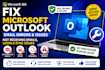 fix microsoft outlook email errors, not receiving emails, login and sync issues