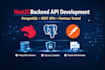 build nestjs backend apis with postgresql and test using postman