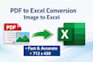 convert PDF to excel, scan pages to excel, google sheet