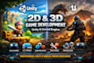 game development for 2d and 3d on unity and unreal engine