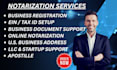 provide business registration, ein tax id setup and notarization services
