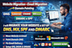 migrate your website and set up dns, mx, spf and dmarc domain connection