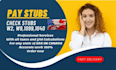 prepare fast w2, paystub, adp paystub, paycheck, stubs