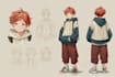 draw amazing anime character design, ref sheet, vtuber model