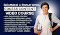 create educational online course content, elearning course content, video course