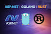 backend with asp, golang, rust, and frontend with reactjs, vuejs