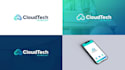 design modern startup, technology, and cyber security logo