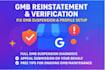 do gmb reinstatement verification, fix gmb suspension, setup