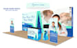 design trade show booth, exhibition stand, backdrop, podium and banner graphics