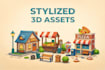 design low poly stylized 3d environment props for games