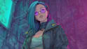 illustrate you as a cyberpunk style character