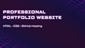 create a professional portfolio website and host it on github