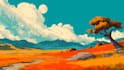 draw professional vector landscape illustration