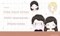 illustrate half body chibi art