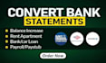 convert bank statement PDF to excel, CSV, google sheet