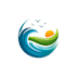 design beach landscape and lawncare logo