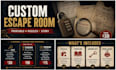 write and design a custom printable escape room game with puzzles and clues