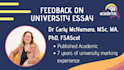 provide feedback on your university essay