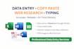 data entry and copy paste work