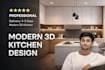 photo realistic modern 3d kitchen design with enscape