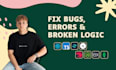 fix bugs and errors in your react nextjs or nodejs app