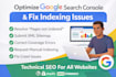 setup google search console and fix indexing issues