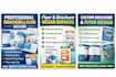 design trifold, bifold brochure, flyer and postcard