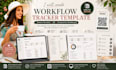 create workflow tracker template, notion checklist, qr, productivity dashboard