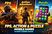 develop fps, action adventure, and puzzle mobile games in unity
