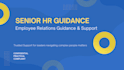 provide senior HR guidance for employee relations and performance issues
