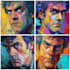 do expressive colorful abstract portraits