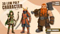 create 3d low poly character modeling, rigging for game assets and animation