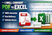do pdf to excel conversion manually