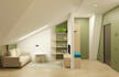 2d renovation plan, attic bedroom layout, loft interior design,8k cgi rendering
