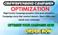 do crowdfunding campaign page optimization, copy writting and video