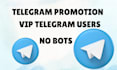 telegram promotion, crypto telegram promotion, telegram ads to real active users