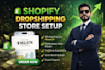 setup shopify dropshipping store, manage shopify store