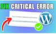 resolve wordpress critical error,restore your broken website
